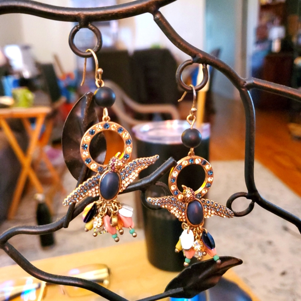 Elegant Gold and Black Earrings